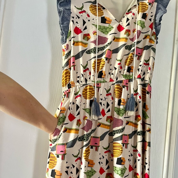 THML Beige Geometric Pattern Maxi-Dress - Picture 3 of 8